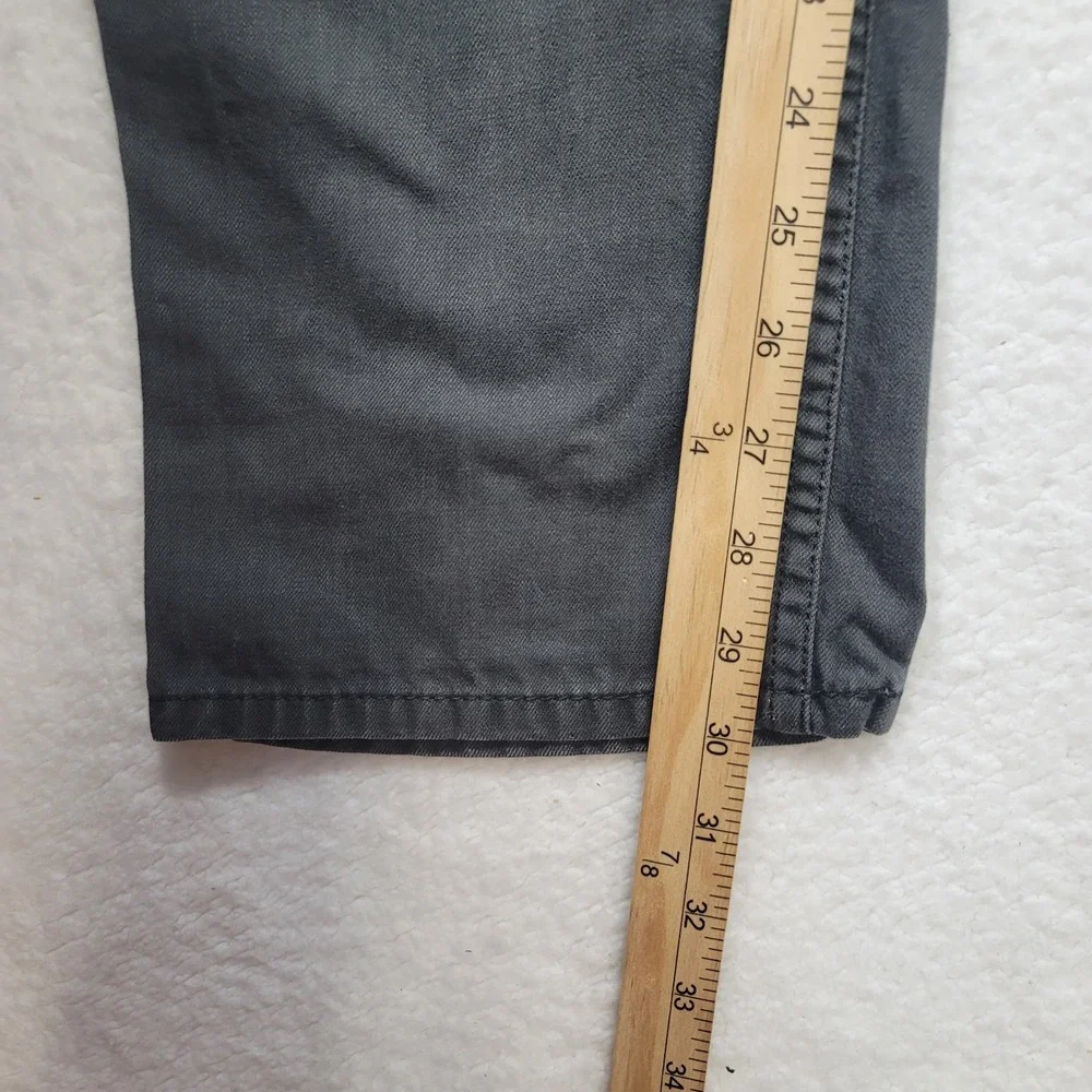 Levis 505 Straight Leg Denim Jeans Men 34X32 Gray Regular Fit White (32x30)